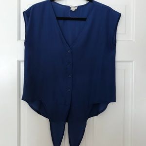 Tie front cap sleeve chiffon blouse.... worn once.